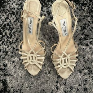 Jimmy Choo Elegant Gold Strappy Heels